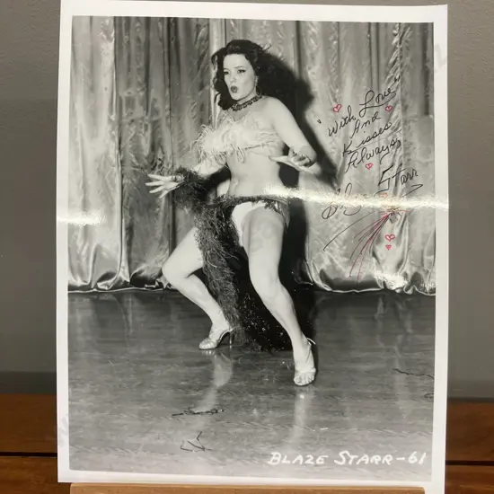 Blaze Starr Signed Photo 25 x 20cm With Hologram Authentication
